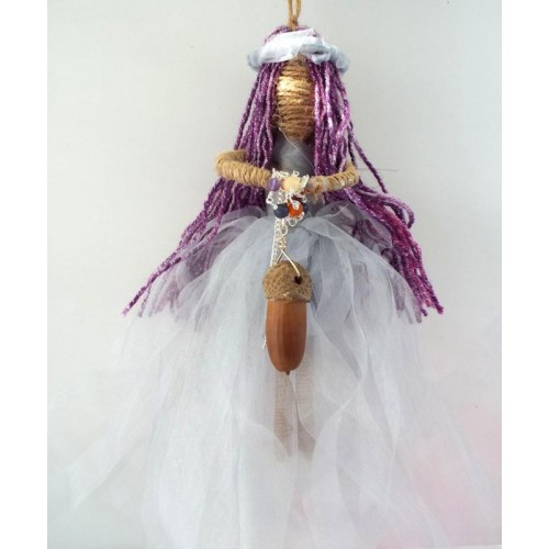 Hand Crafted Hanging Acorn Pendulum Goddess Doll